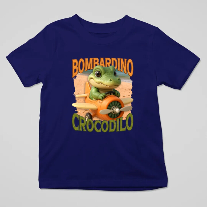Baby Bombardino Crocodilo - Italian Brainrot - krokodíl bombardér - detské tričko s potlačou