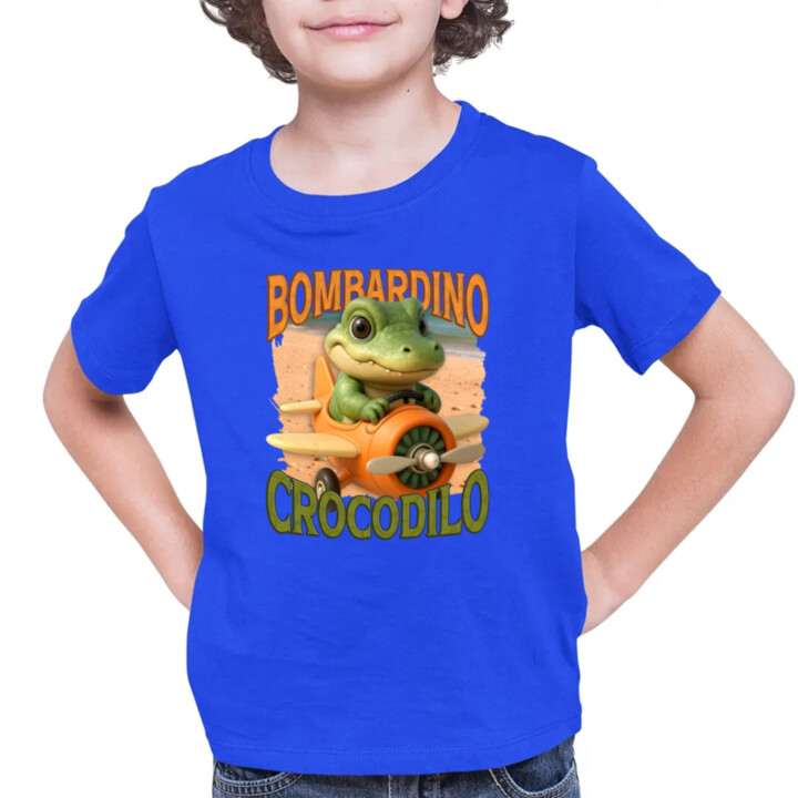 Baby Bombardino Crocodilo - Italian Brainrot - krokodíl bombardér - detské tričko s potlačou