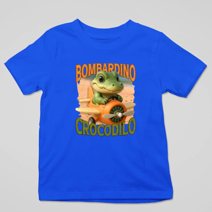 Baby Bombardino Crocodilo - Italian Brainrot - krokodíl bombardér - detské tričko s potlačou