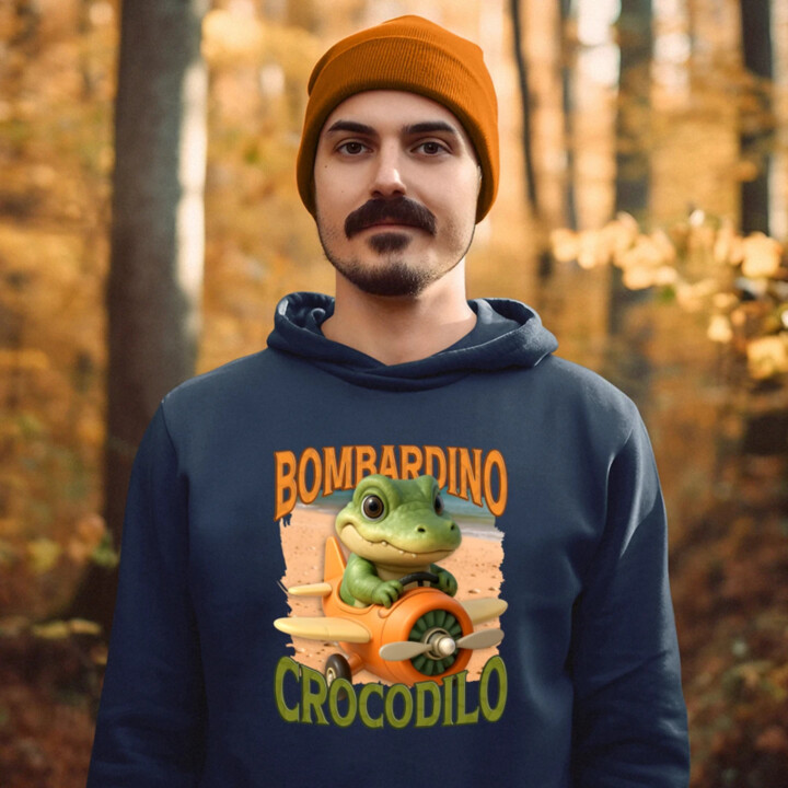 Baby Bombardino Crocodilo - Italian Brainrot - krokodíl bombardér  - pánska mikina s potlačou