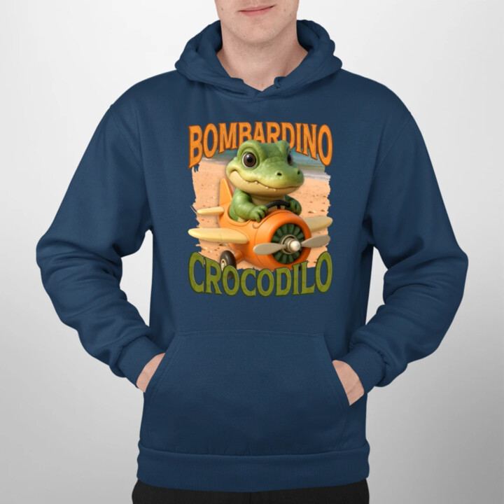 Baby Bombardino Crocodilo - Italian Brainrot - krokodíl bombardér  - pánska mikina s potlačou