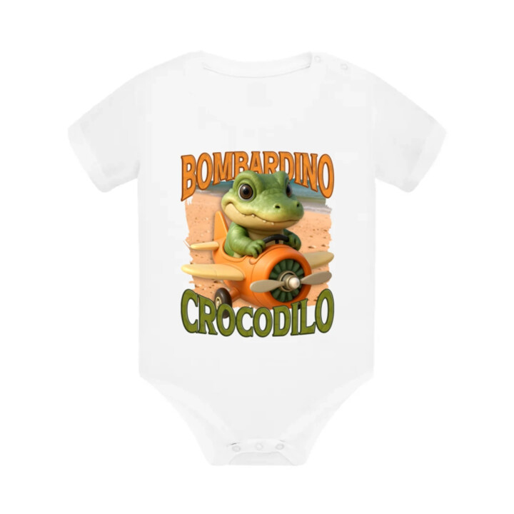 Baby Bombardino Crocodilo - Italian Brainrot - krokodíl bombardér  - body s potlačou