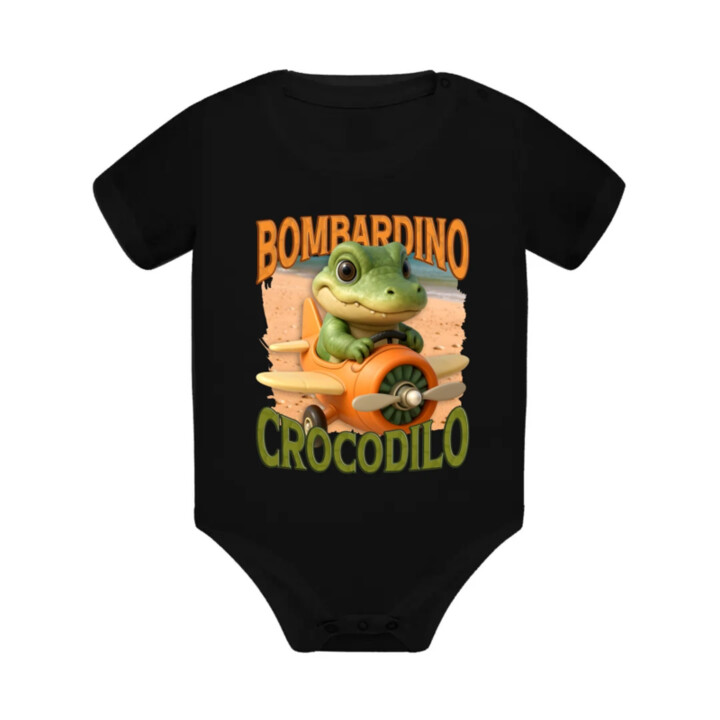 Baby Bombardino Crocodilo - Italian Brainrot - krokodíl bombardér  - body s potlačou
