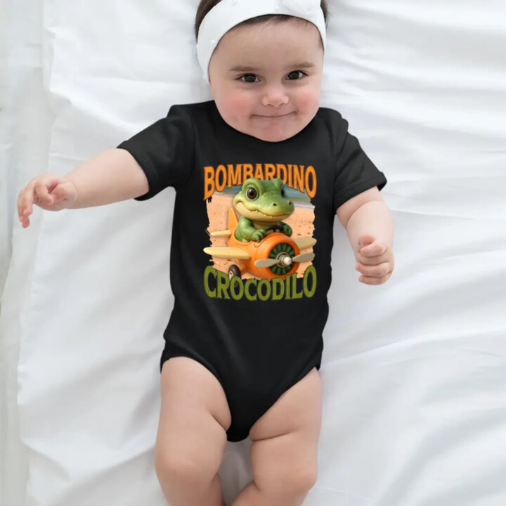 Baby Bombardino Crocodilo - Italian Brainrot - krokodíl bombardér  - body s potlačou