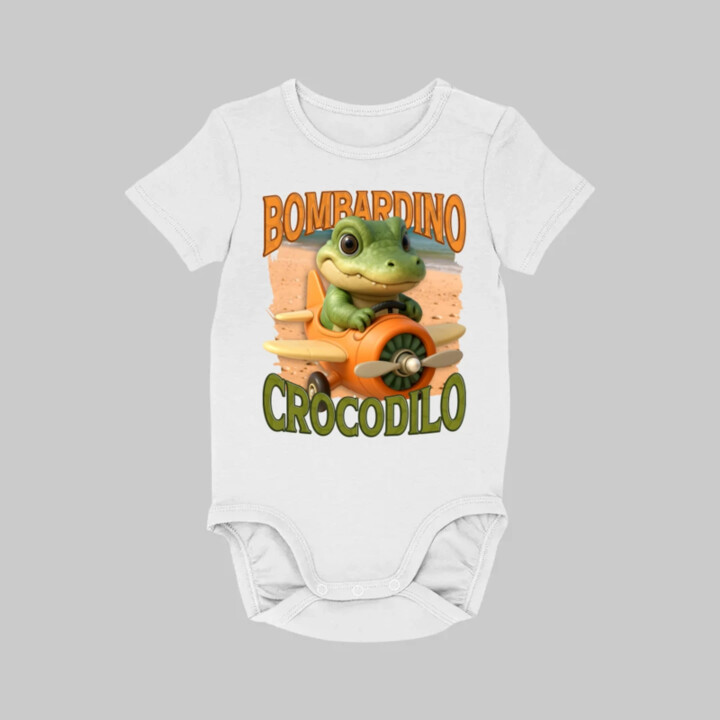 Baby Bombardino Crocodilo - Italian Brainrot - krokodíl bombardér  - body s potlačou
