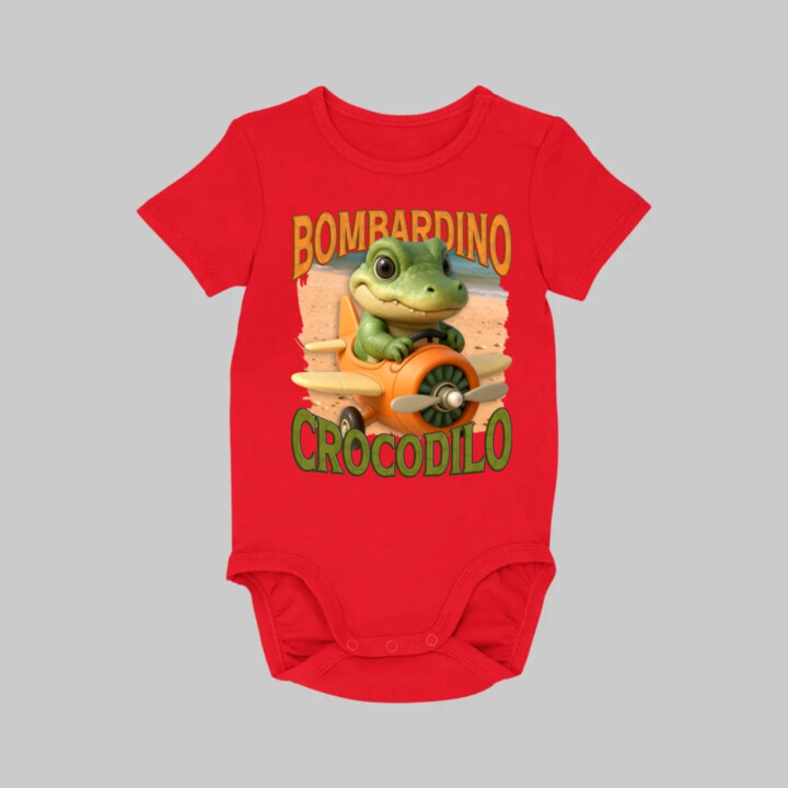 Baby Bombardino Crocodilo - Italian Brainrot - krokodíl bombardér  - body s potlačou