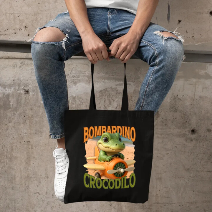 Baby Bombardino Crocodilo - Italian Brainrot - krokodíl bombardér - taška s potlačou