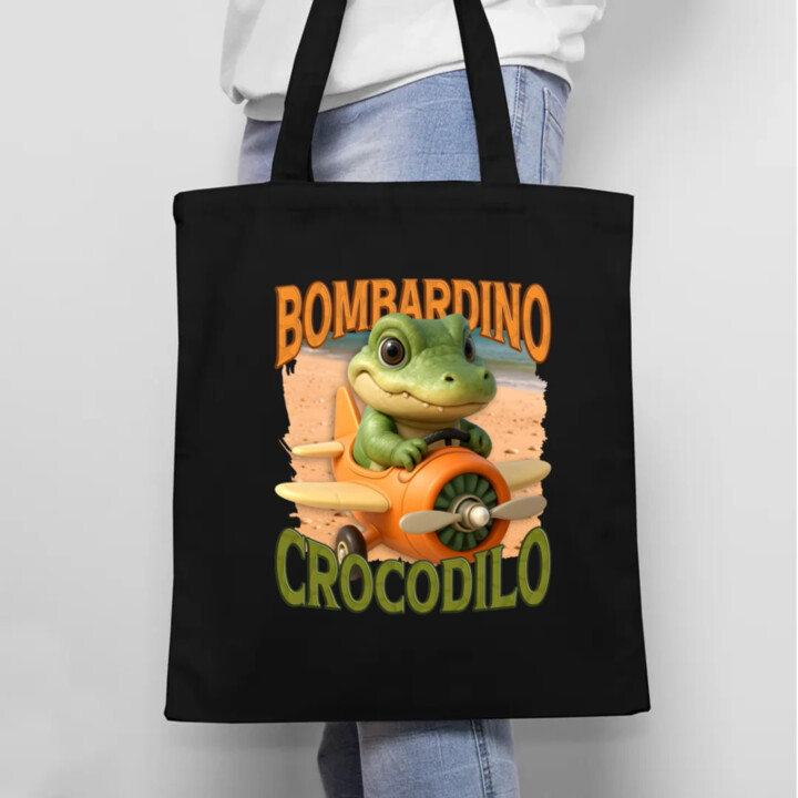 Baby Bombardino Crocodilo - Italian Brainrot - krokodíl bombardér - taška s potlačou