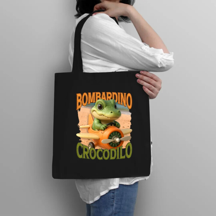 Baby Bombardino Crocodilo - Italian Brainrot - krokodíl bombardér - taška s potlačou