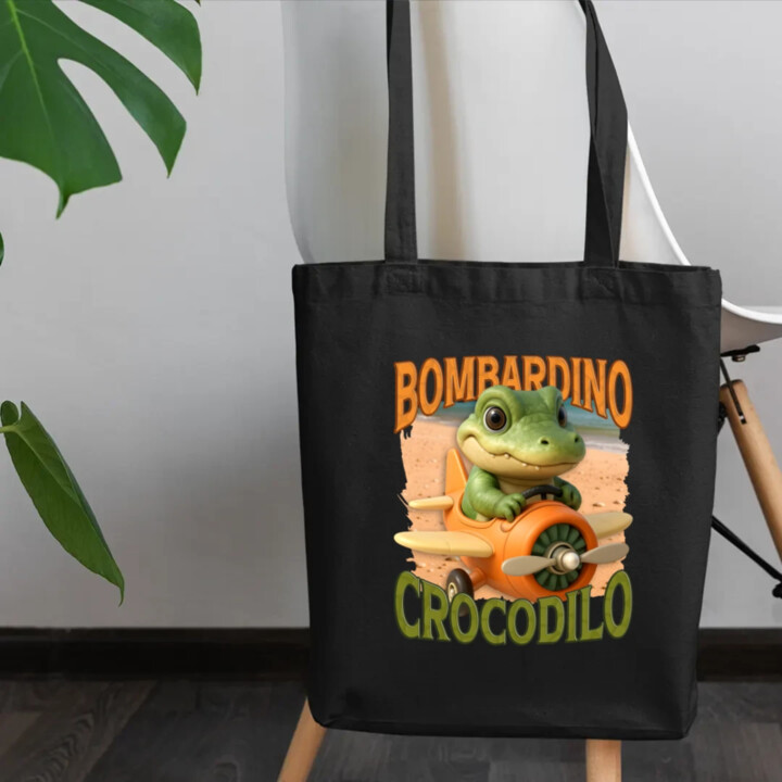 Baby Bombardino Crocodilo - Italian Brainrot - krokodíl bombardér - taška s potlačou
