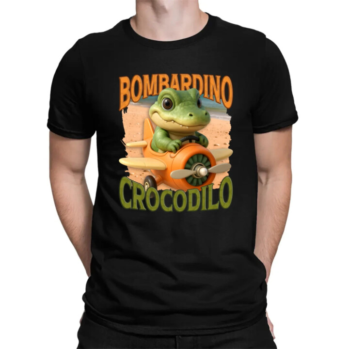 Baby Bombardino Crocodilo - Italian Brainrot - krokodíl bombardér - pánske tričko s potlačou