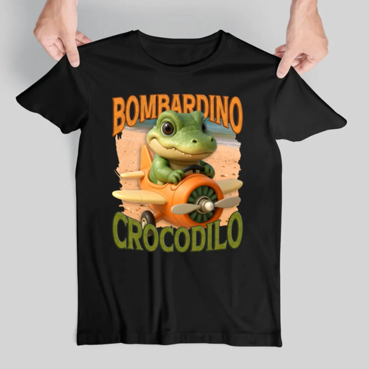Baby Bombardino Crocodilo - Italian Brainrot - krokodíl bombardér - pánske tričko s potlačou
