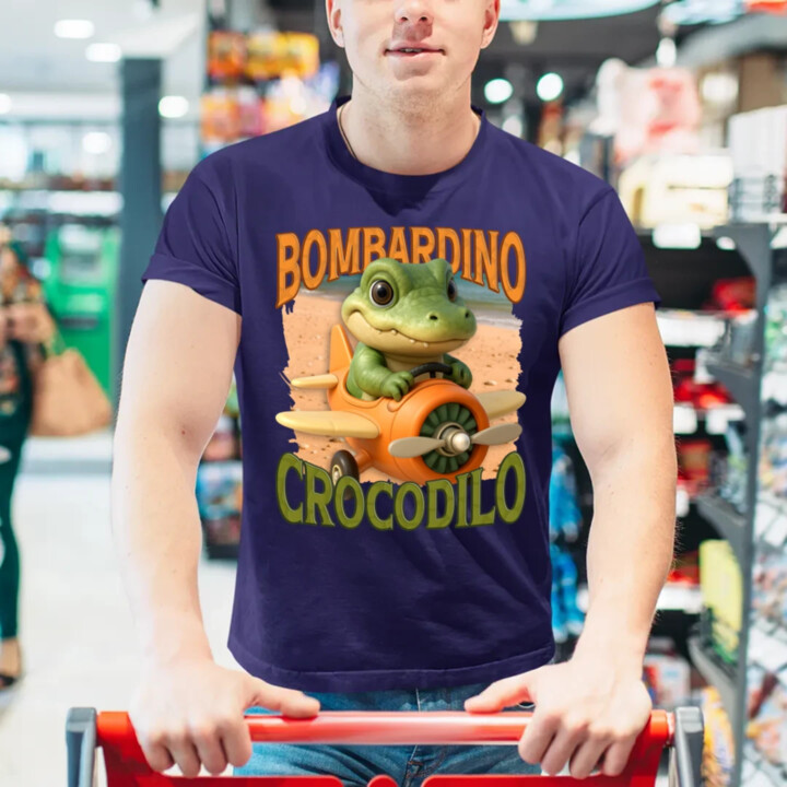 Baby Bombardino Crocodilo - Italian Brainrot - krokodíl bombardér - pánske tričko s potlačou