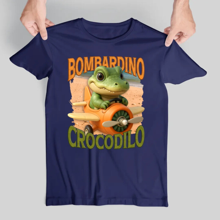 Baby Bombardino Crocodilo - Italian Brainrot - krokodíl bombardér - pánske tričko s potlačou