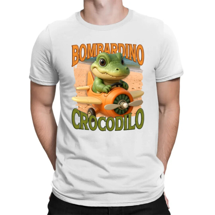 Baby Bombardino Crocodilo - Italian Brainrot - krokodíl bombardér - pánske tričko s potlačou