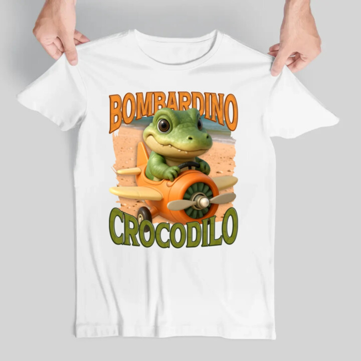 Baby Bombardino Crocodilo - Italian Brainrot - krokodíl bombardér - pánske tričko s potlačou
