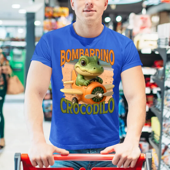 Baby Bombardino Crocodilo - Italian Brainrot - krokodíl bombardér - pánske tričko s potlačou