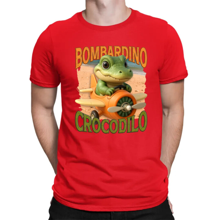 Baby Bombardino Crocodilo - Italian Brainrot - krokodíl bombardér - pánske tričko s potlačou