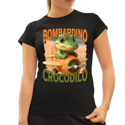 Baby Bombardino Crocodilo - Italian Brainrot - krokodíl bombardér - dámske tričko s potlačou