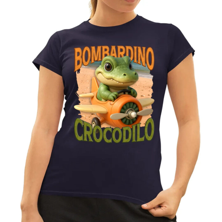 Baby Bombardino Crocodilo - Italian Brainrot - krokodíl bombardér - dámske tričko s potlačou