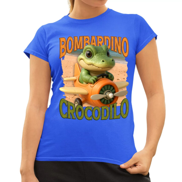 Baby Bombardino Crocodilo - Italian Brainrot - krokodíl bombardér - dámske tričko s potlačou