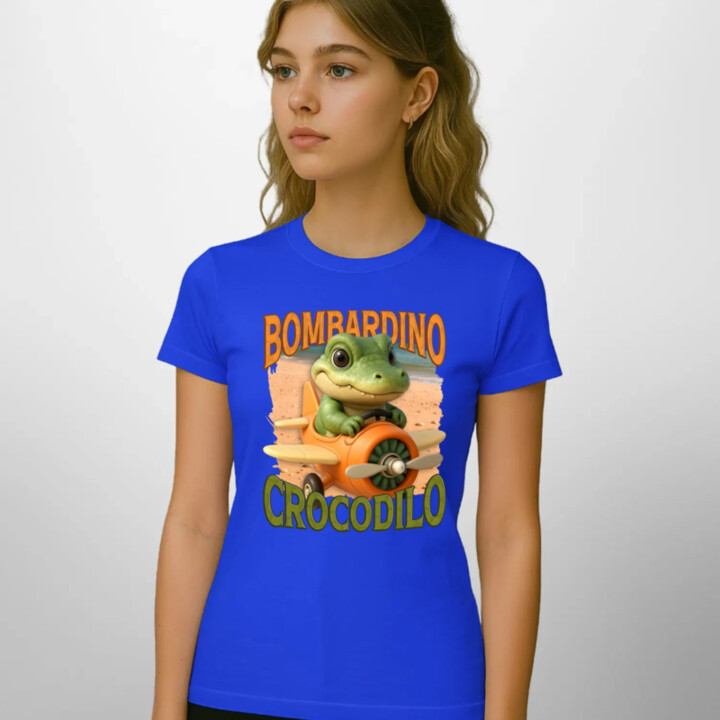 Baby Bombardino Crocodilo - Italian Brainrot - krokodíl bombardér - dámske tričko s potlačou