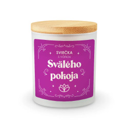 Sviečka s vôňou svätého pokoja - vonná sviečka s potlačou