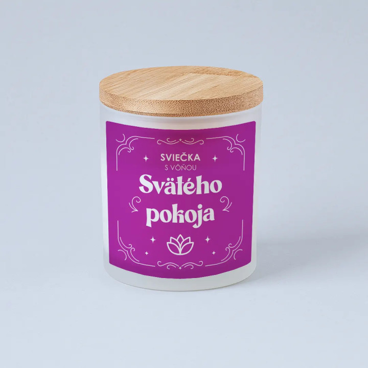 Sviečka s vôňou svätého pokoja - vonná sviečka s potlačou
