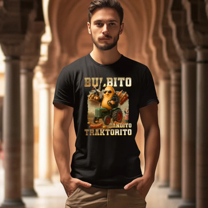 Bulbito bandito traktorito - zemiak traktorista bandita - Italian Brainrot - pánske tričko s potlačou