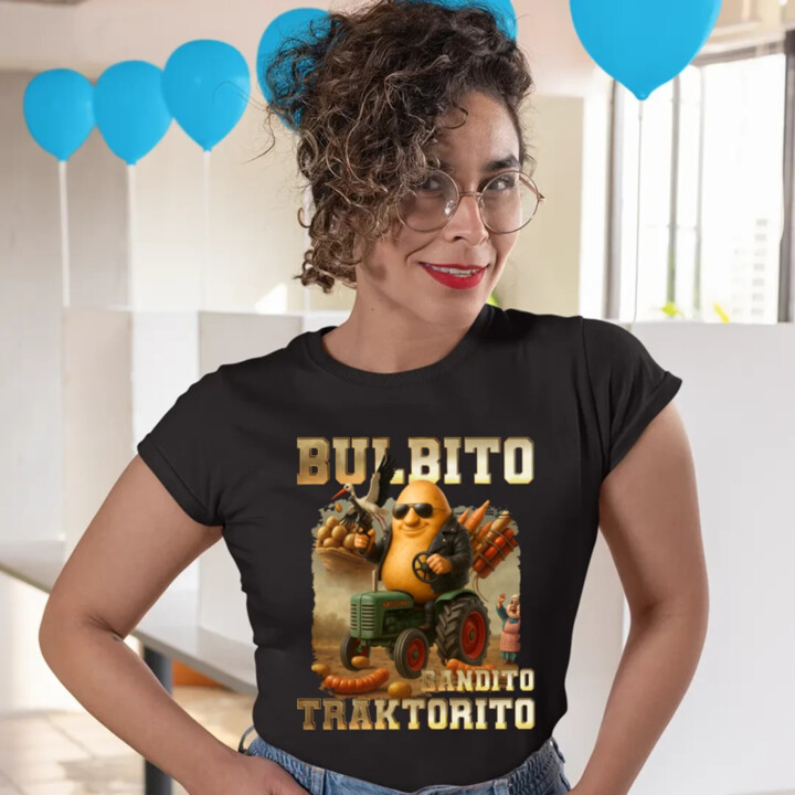 Bulbito bandito traktorito - zemiak traktorista bandita - Italian Brainrot - dámske tričko s potlačou