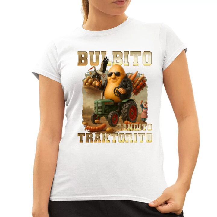 Bulbito bandito traktorito - zemiak traktorista bandita - Italian Brainrot - dámske tričko s potlačou