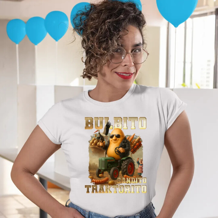 Bulbito bandito traktorito - zemiak traktorista bandita - Italian Brainrot - dámske tričko s potlačou
