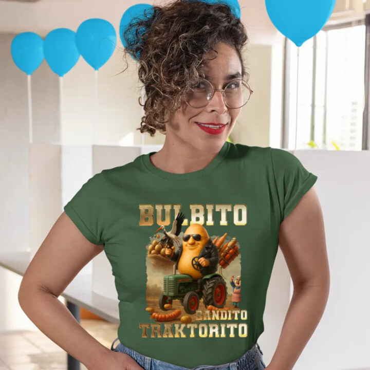 Bulbito bandito traktorito - zemiak traktorista bandita - Italian Brainrot - dámske tričko s potlačou