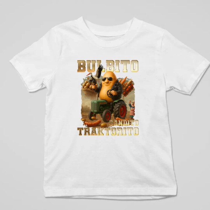 Bulbito bandito traktorito - zemiak traktorista bandita - Italian Brainrot - detské tričko s potlačou