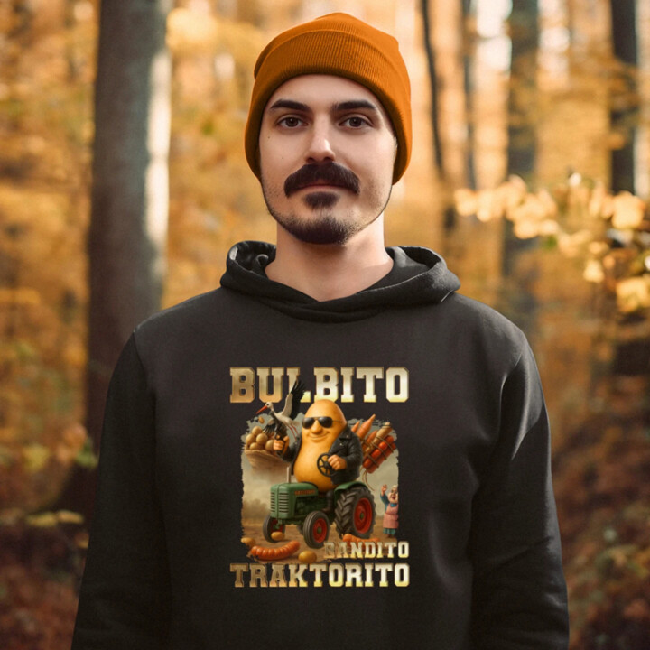 Bulbito bandito traktorito - zemiak traktorista bandita - Italian Brainrot  - pánska mikina s potlačou