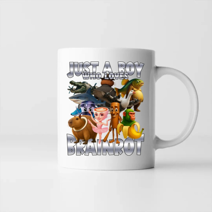 Just a boy who loves brainrot - keramický hrnček s potlačou