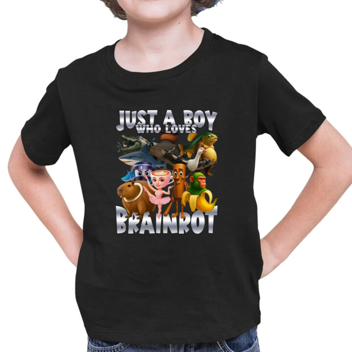Just a boy who loves brainrot - detské tričko s potlačou