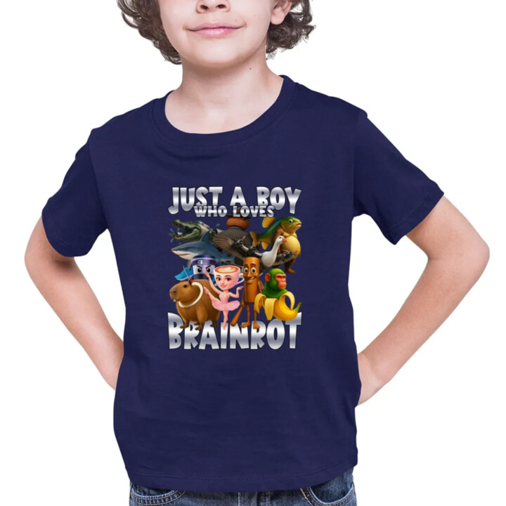 Just a boy who loves brainrot - detské tričko s potlačou