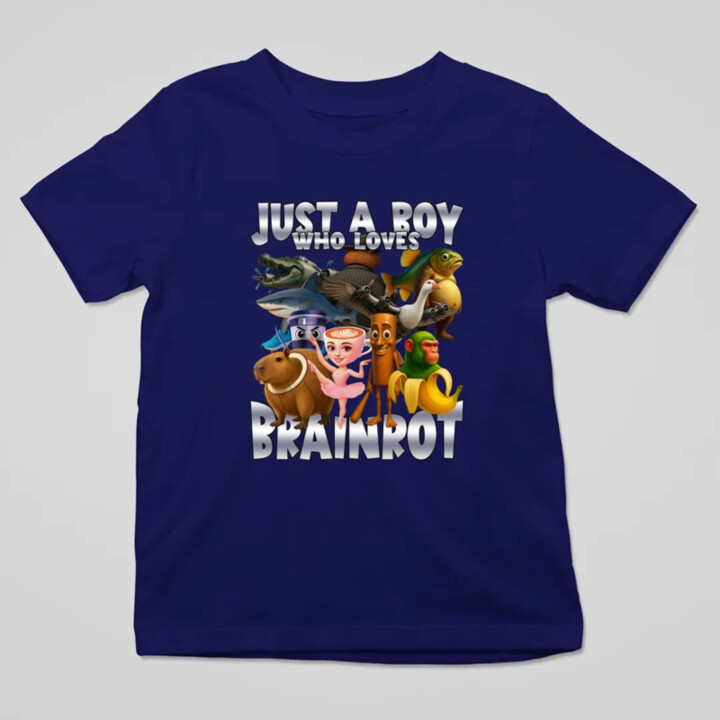 Just a boy who loves brainrot - detské tričko s potlačou