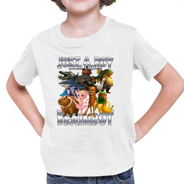 Just a boy who loves brainrot - detské tričko s potlačou