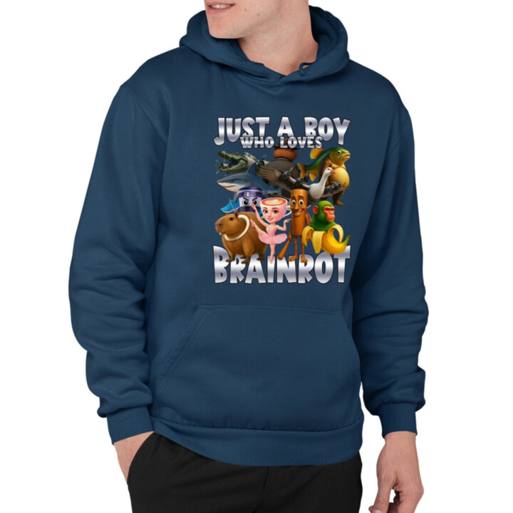 Just a boy who loves brainrot  - pánska mikina s potlačou
