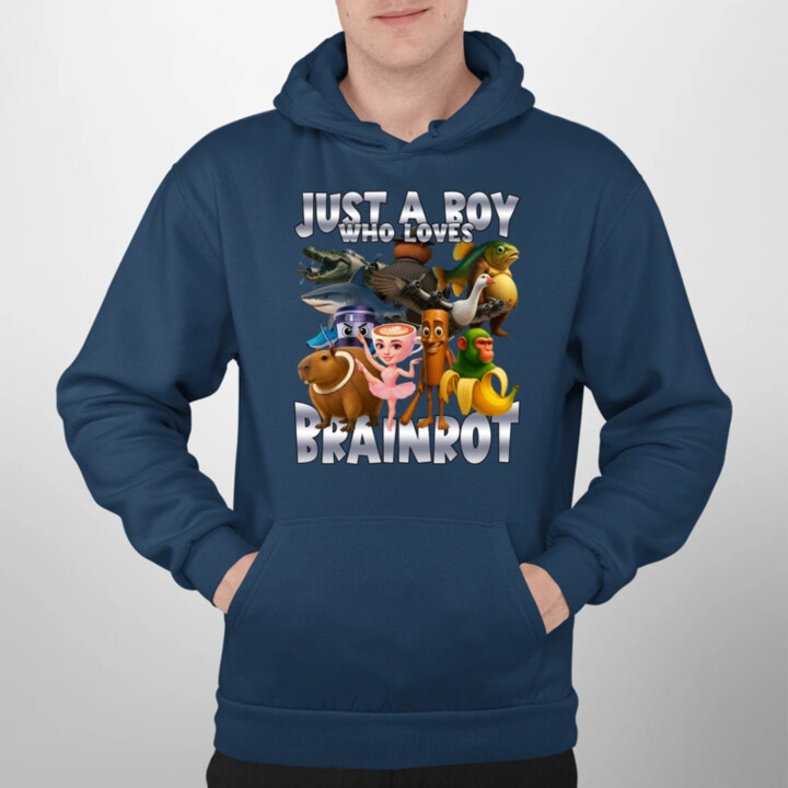 Just a boy who loves brainrot  - pánska mikina s potlačou