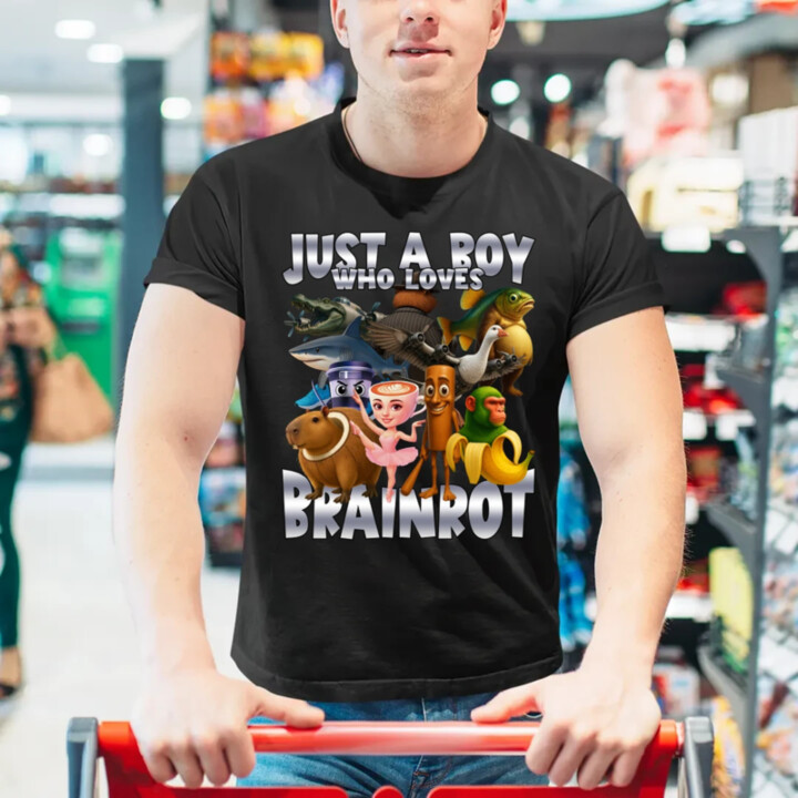 Just a boy who loves brainrot - pánske tričko s potlačou