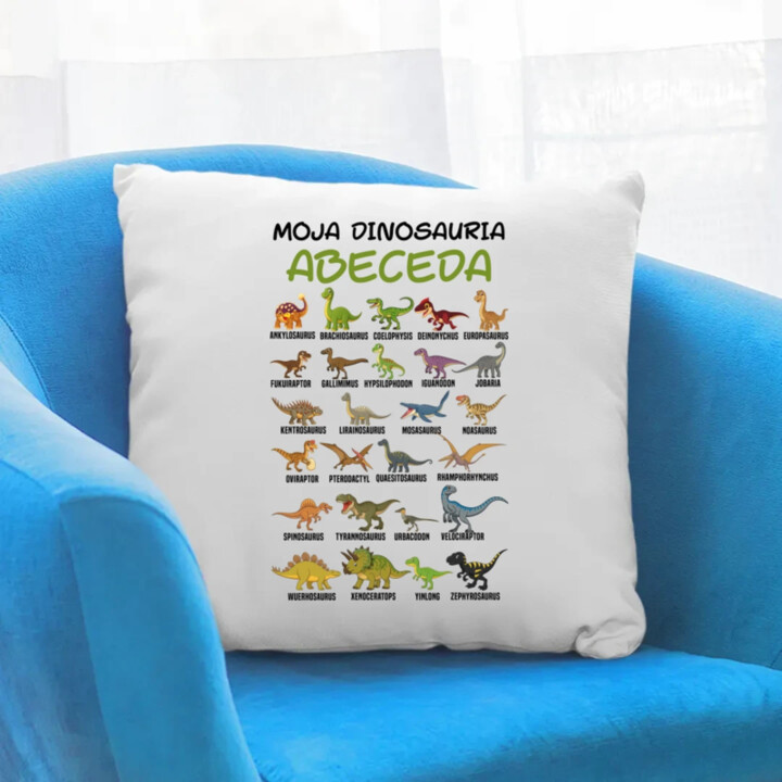 Moja dinosauria abeceda - vankúš s potlačou