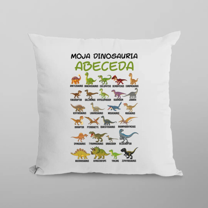 Moja dinosauria abeceda - vankúš s potlačou