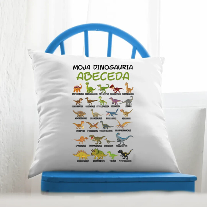 Moja dinosauria abeceda - vankúš s potlačou