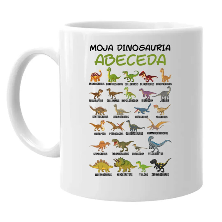 Moja dinosauria abeceda - keramický hrnček s potlačou