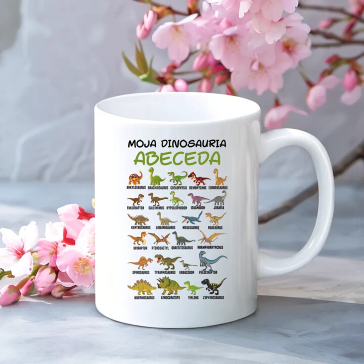 Moja dinosauria abeceda - keramický hrnček s potlačou