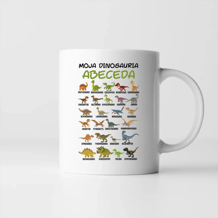 Moja dinosauria abeceda - keramický hrnček s potlačou