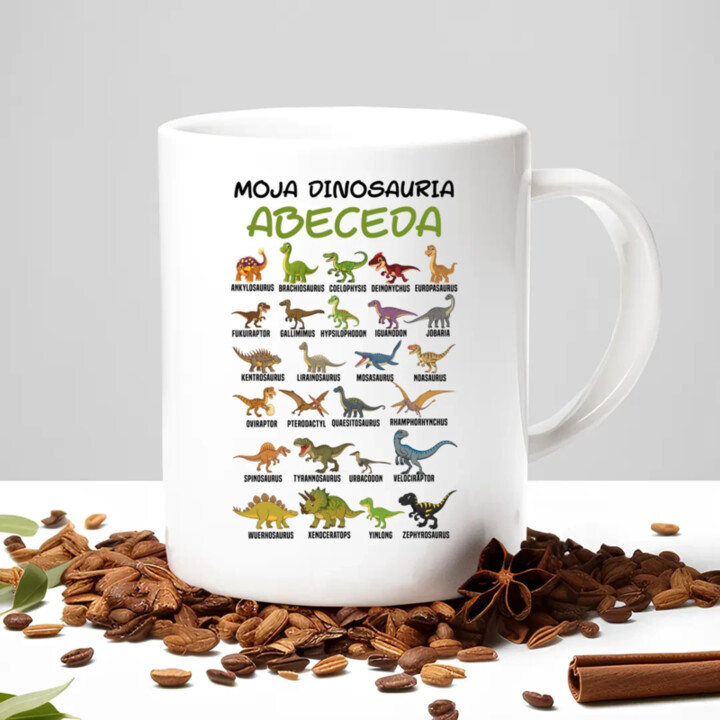 Moja dinosauria abeceda - keramický hrnček s potlačou